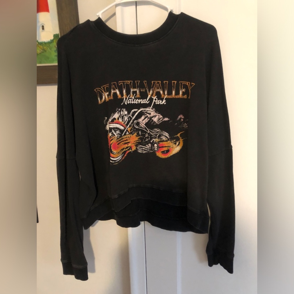 Cotton On motorcycle black crewneck sweatshirt